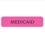 Insurance Chart File Medical Labels, Medicaid, Fluorescent Pink, 5/16x1-1/4", 500 Labels