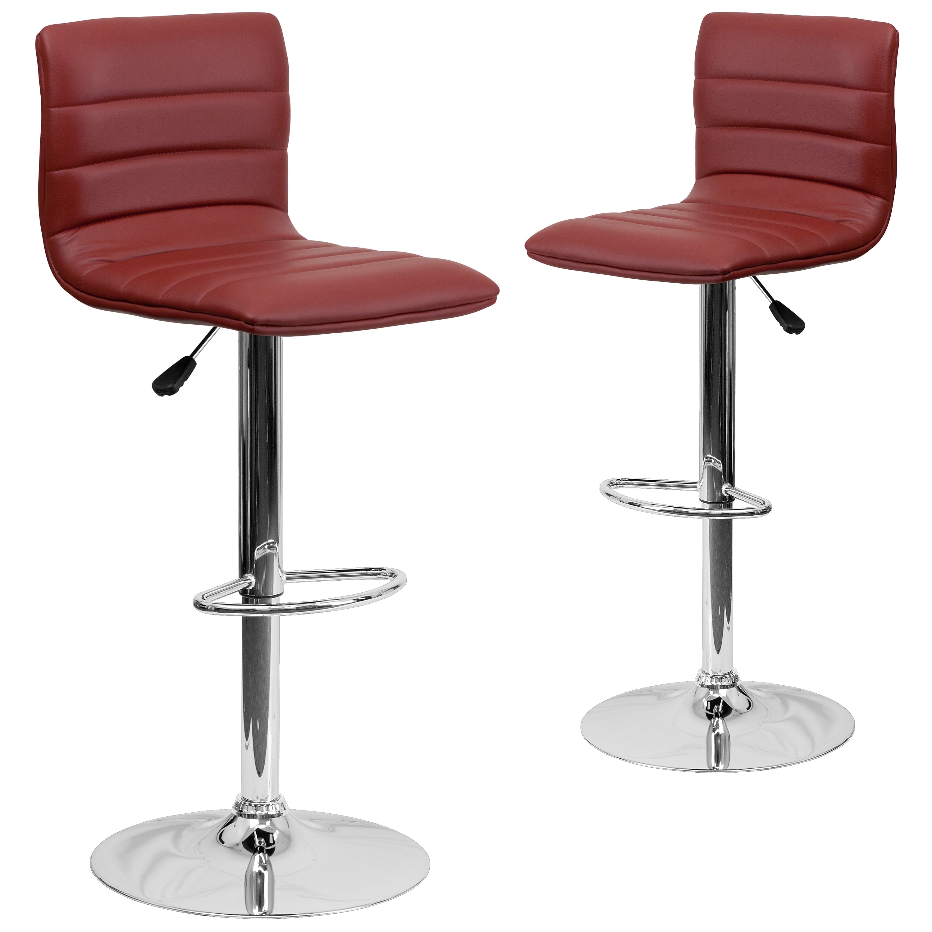 Flash Furniture Contemporary Vinyl Barstool, Adjustable Height, Burgundy, 2-Pieces (2CH920231BURGGG)