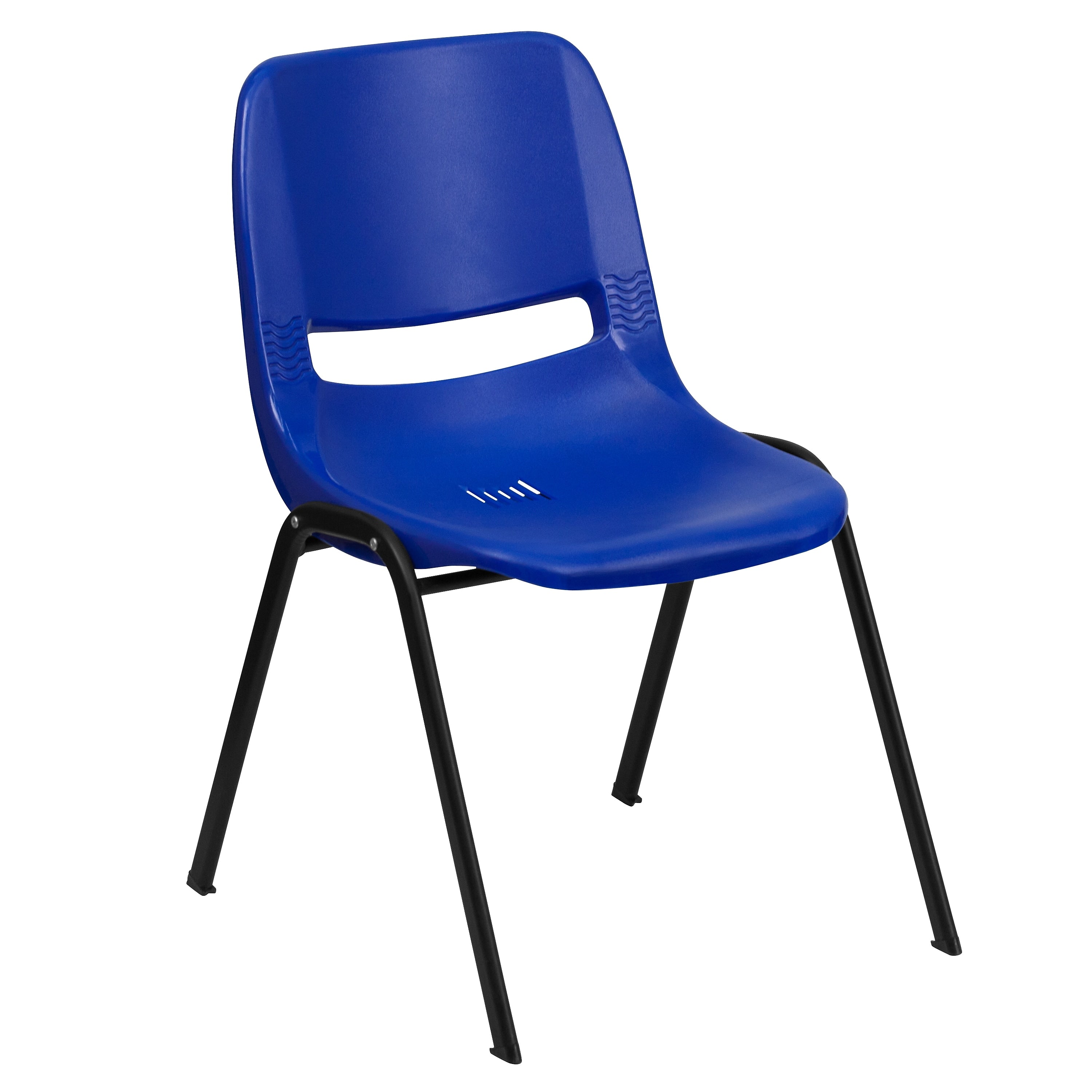 Flash Furniture HERCULES Series Plastic Kid's Shell Stack Chair, Navy/Black (RUT14NVYBK)