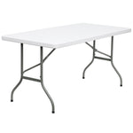 Flash Furniture Elon 5' x 30" Plastic Folding Table, Granite White (DADYCZ152)