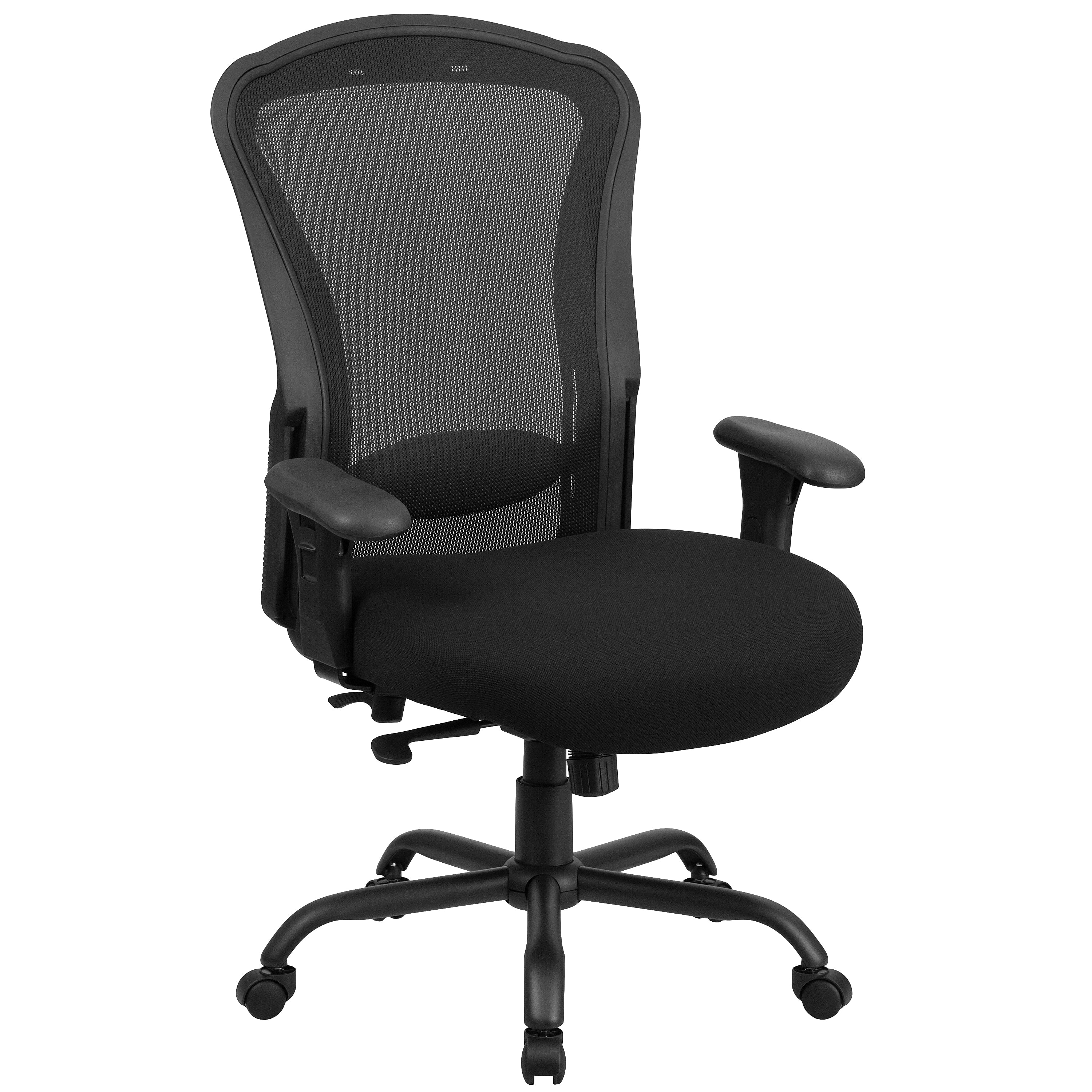 Flash Furniture HERCULES Series Ergonomic Mesh Computer & Desk Big & Tall Chair, 400 lb. Capacity, Black (LQ3BK)