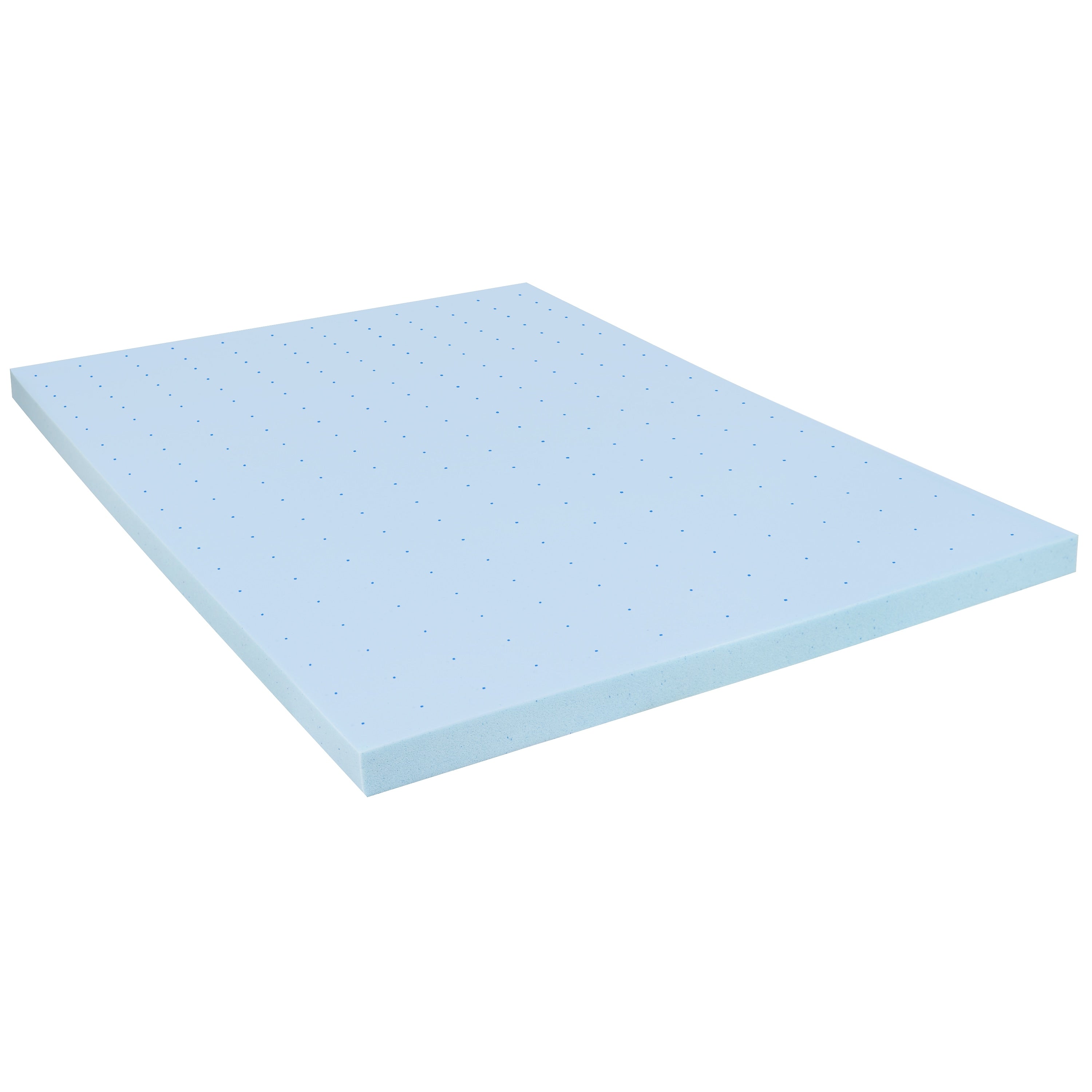 Flash Furniture Capri Comfortable Sleep Full Size Cooling Gel Memory Foam Mattress Topper, Blue, 54.3" x 75.5" x 3"  (MRM353F)