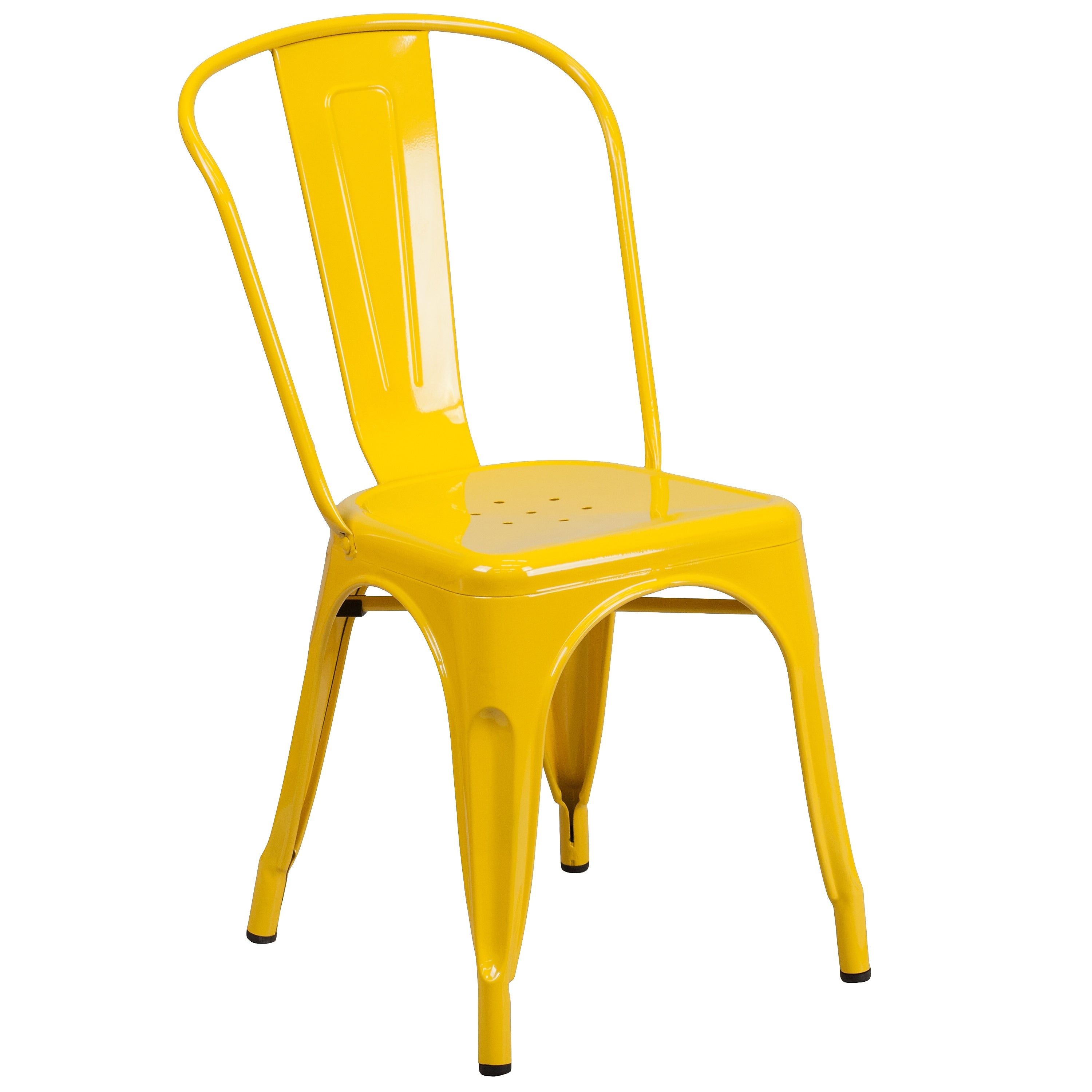 Flash Furniture Perry Contemporary Metal Dining Chair, Yellow (CH31230YL)