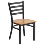 Flash Furniture HERCULES Series Traditional Metal/Wood Restaurant Dining Chair, Black/Natural Wood (XUDG694BLADNATW)