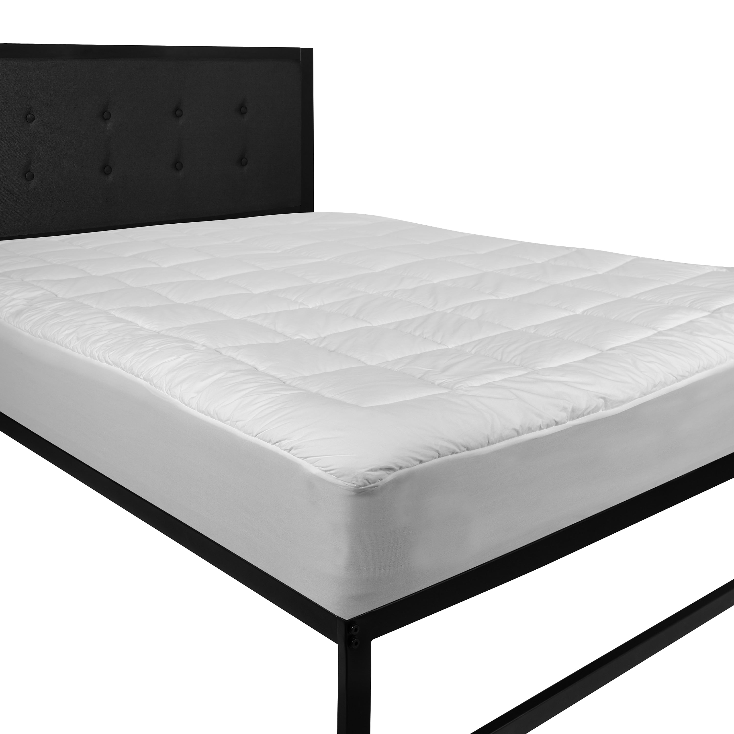Flash Furniture Capri Comfortable Sleep King Size Mattress Pad, White, 78" x 80" x 0.75"-22" (RFREM09K)
