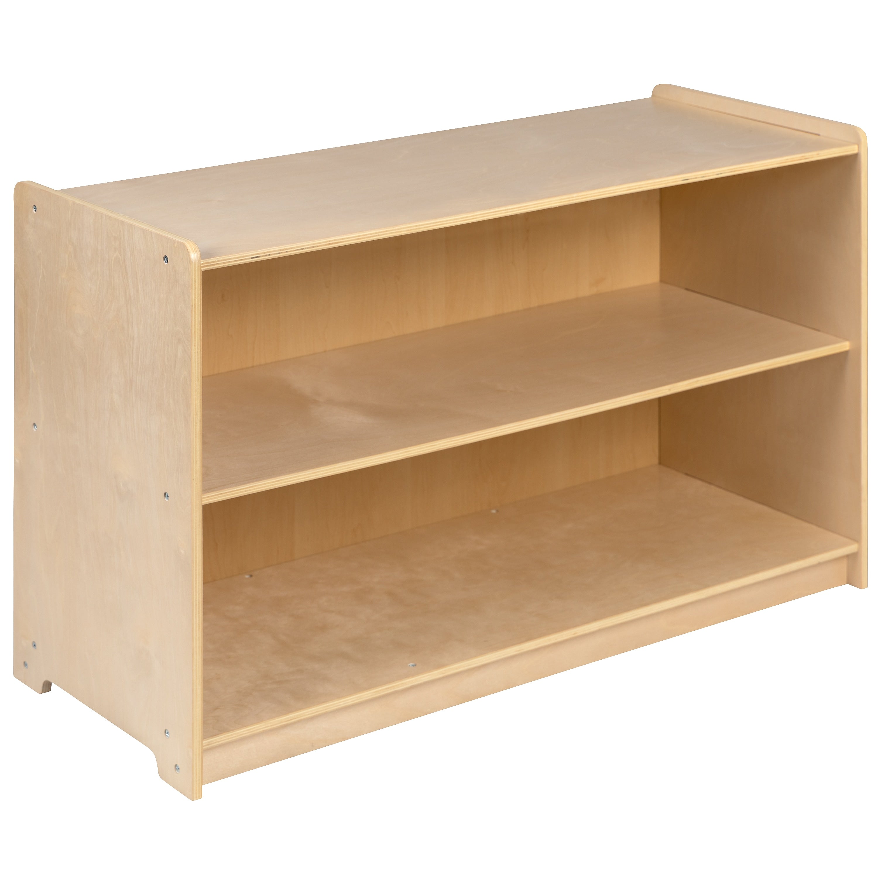 Flash Furniture 24"H x 36"L Wooden 2 Section School Classroom Storage Cabinet, Natural (MKSTRG003)