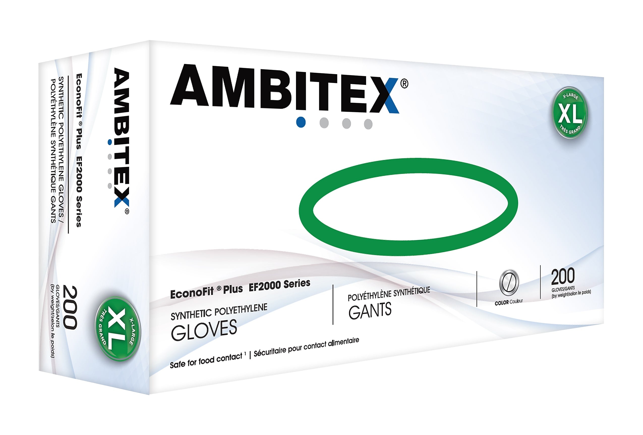 Ambitex EconoFit Plus Polyethylene Gloves, XL, 200/Pack, 10 Packs/Carton (EFXL2000)