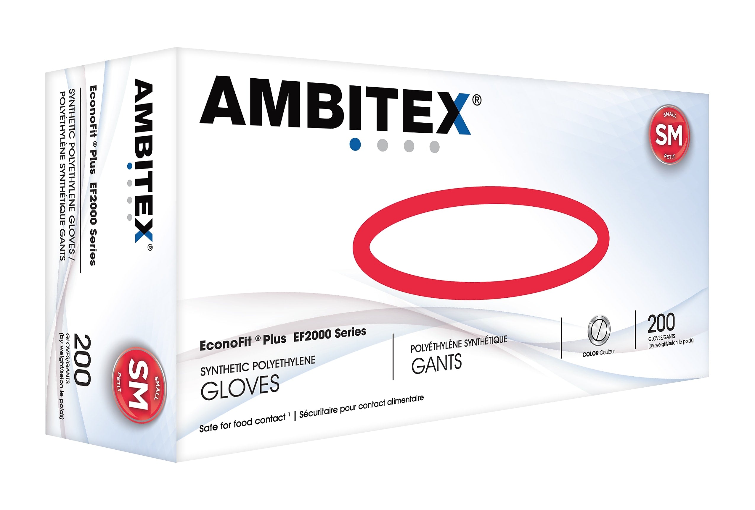 Ambitex EconoFit Plus Polyethylene Gloves, Small, 200/Pack, 10 Packs/Carton (EFSM2000)