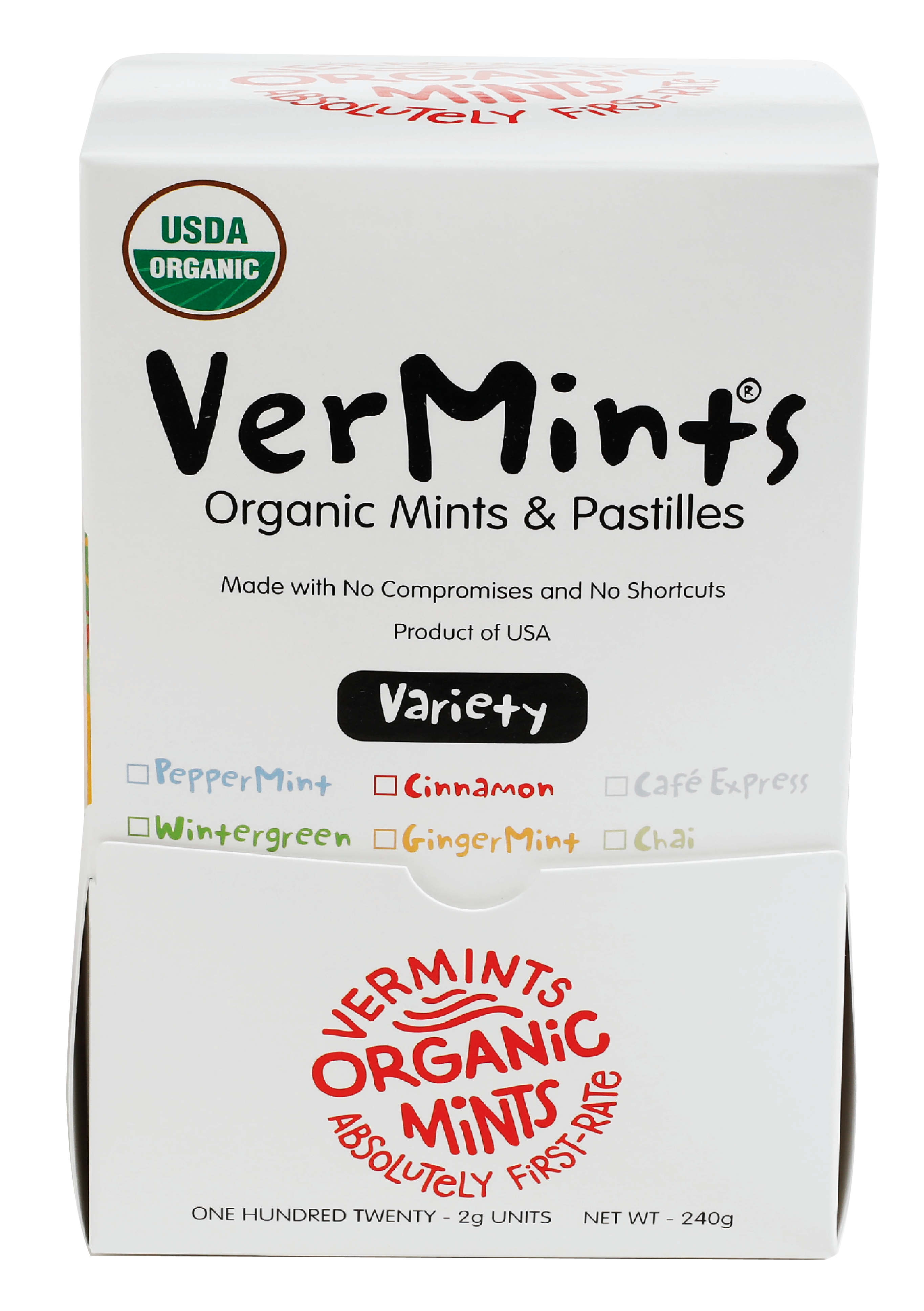 VerMints Mints, Assorted Flavors, 120 Pieces/Pack, 120/Box (VNT00991)