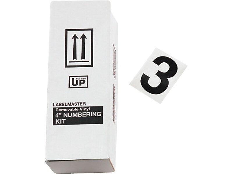 Labelmaster 4" Number 3, Clear Vinyl, 3.38" x 4.75", 25/Pack (SS4B3)