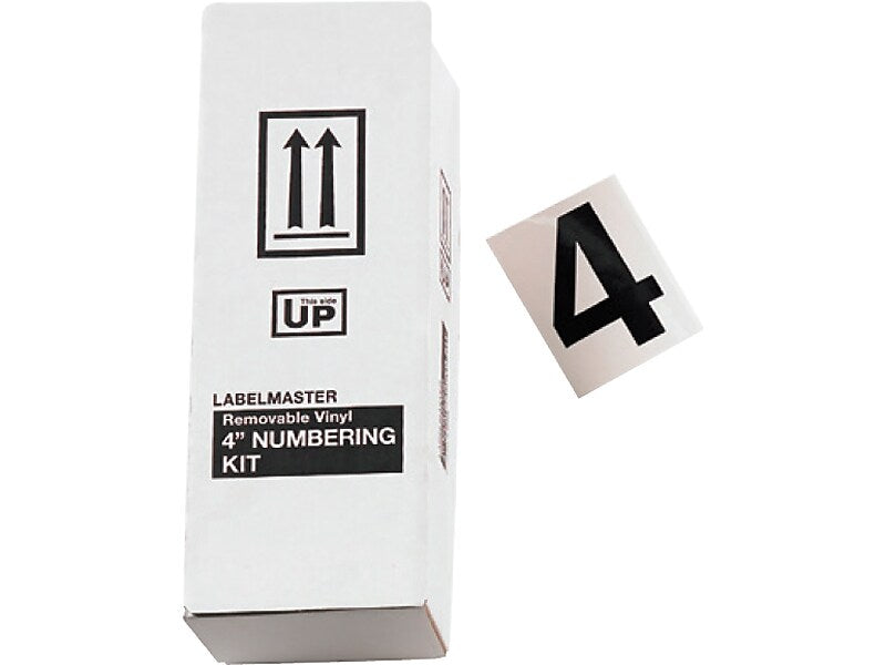 Labelmaster 4" Number 4, Clear Vinyl, 3.38" x 4.75", 25/Pack (SS4B4)