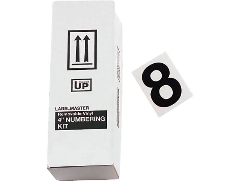 Labelmaster 4"  Number 8, Clear Vinyl, 3.38" x 4.75", 25/Pack (SS4B8)
