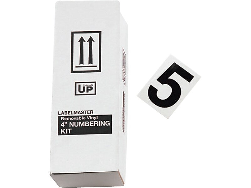 Labelmaster 4"  Number 5, Clear Vinyl, 3.38" x 4.75", 25/Pack (SS4B5)