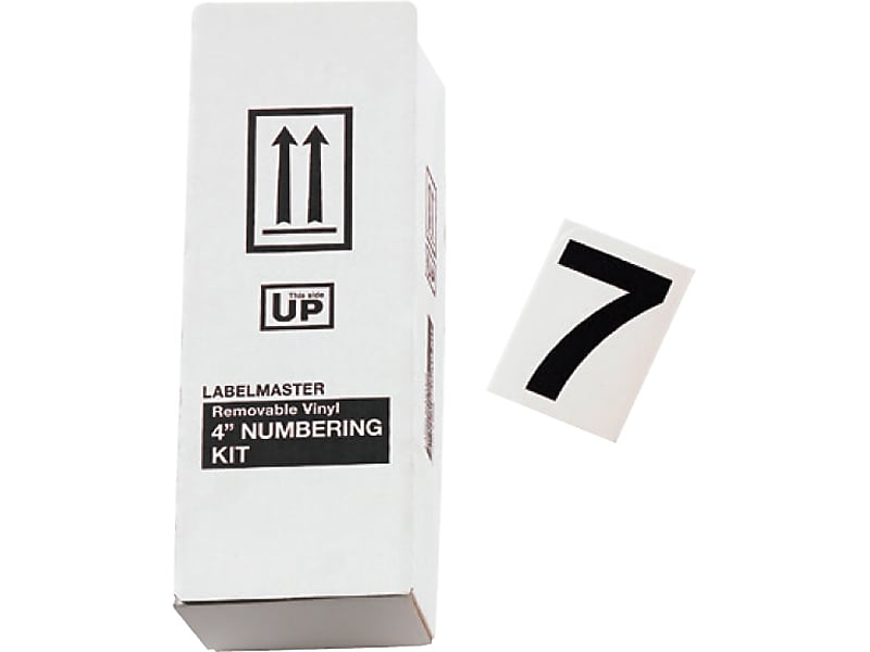Labelmaster 4"  Number 7, Clear Vinyl, 3.38" x 4.75", 25/Pack (SS4B7)