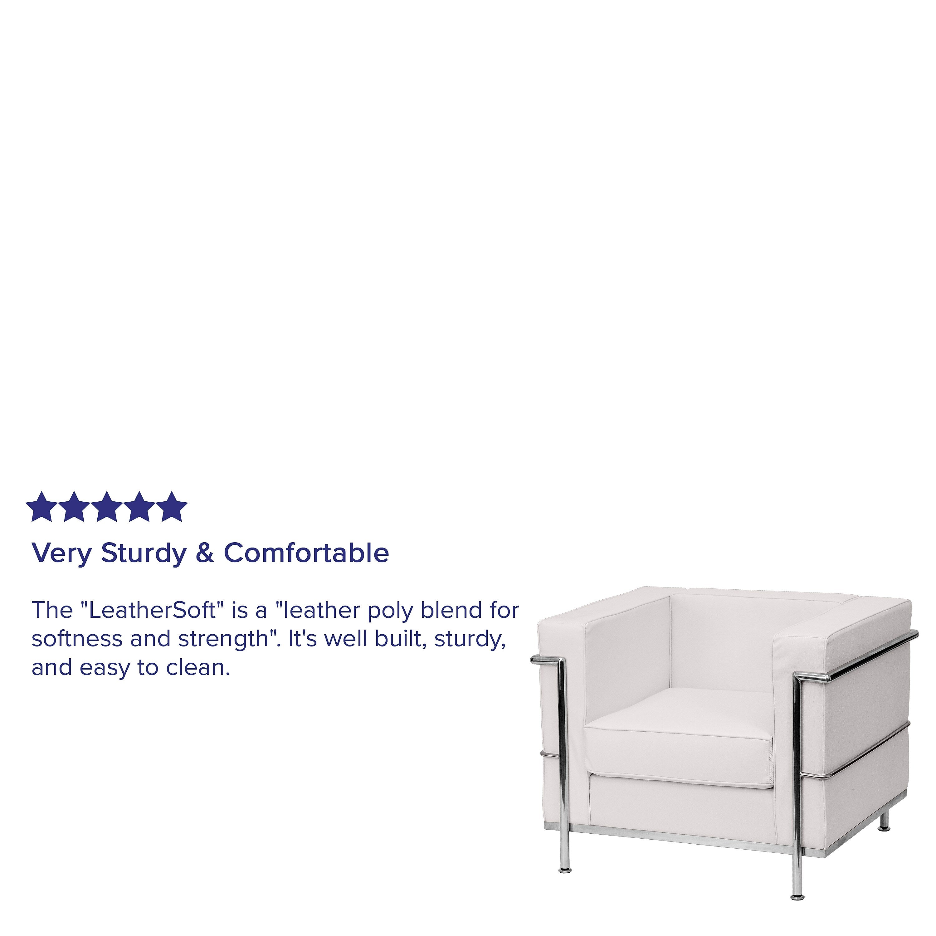 Flash Furniture HERCULES Regal Contemporary Leather Chairs With Encasing Frame (ZBREG8101CHWH)
