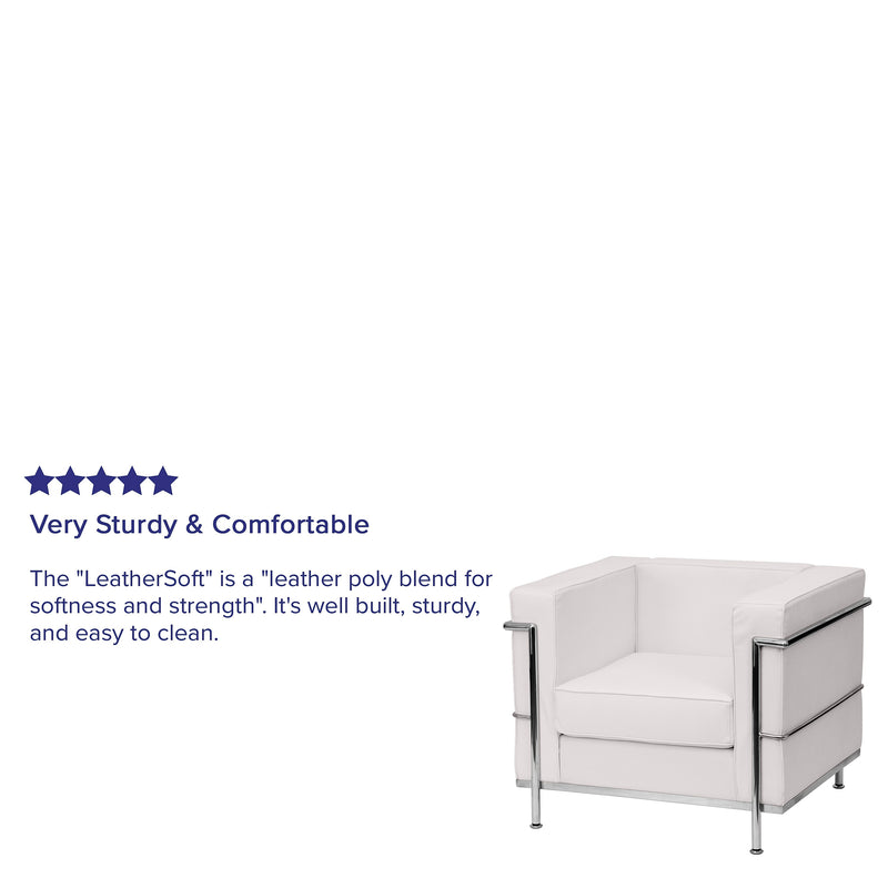 Flash Furniture HERCULES Regal Contemporary Leather Chairs With Encasing Frame (ZBREG8101CHWH)