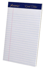 Ampad Gold Fibre Notepads, 5" x 8", College Ruled, White, 50 Sheets/Pad, 4 Pads/Pack (TOP 20-018R)