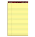 Ampad Gold Fibre Notepads, 8.5" x 14", Wide Rule, Canary, 50 Sheets/Pad, 12 Pads/Pack (TOP 20-030R)
