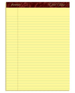 Ampad Gold Fibre Notepads, 8.5" x 11.75", Wide Ruled, Canary, 50 Sheets/Pad, 4 Pads/Pack (TOP20-032R)