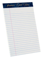 Ampad Gold Fibre Notepads, 5" x 8", College Ruled, White, 50 Sheets/Pad, 12 Pads/Pack (20054)