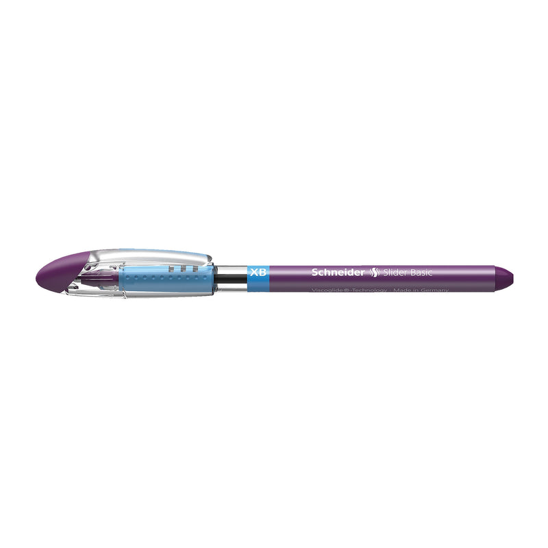 Schneider Slider Basic XB Ballpoint Pen, Broad Point, Purple Ink, 10/Box (RED151208)