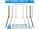 Mount-It! Steel Pedestal TV Stand, Screens up to 70", Black (MI-859)