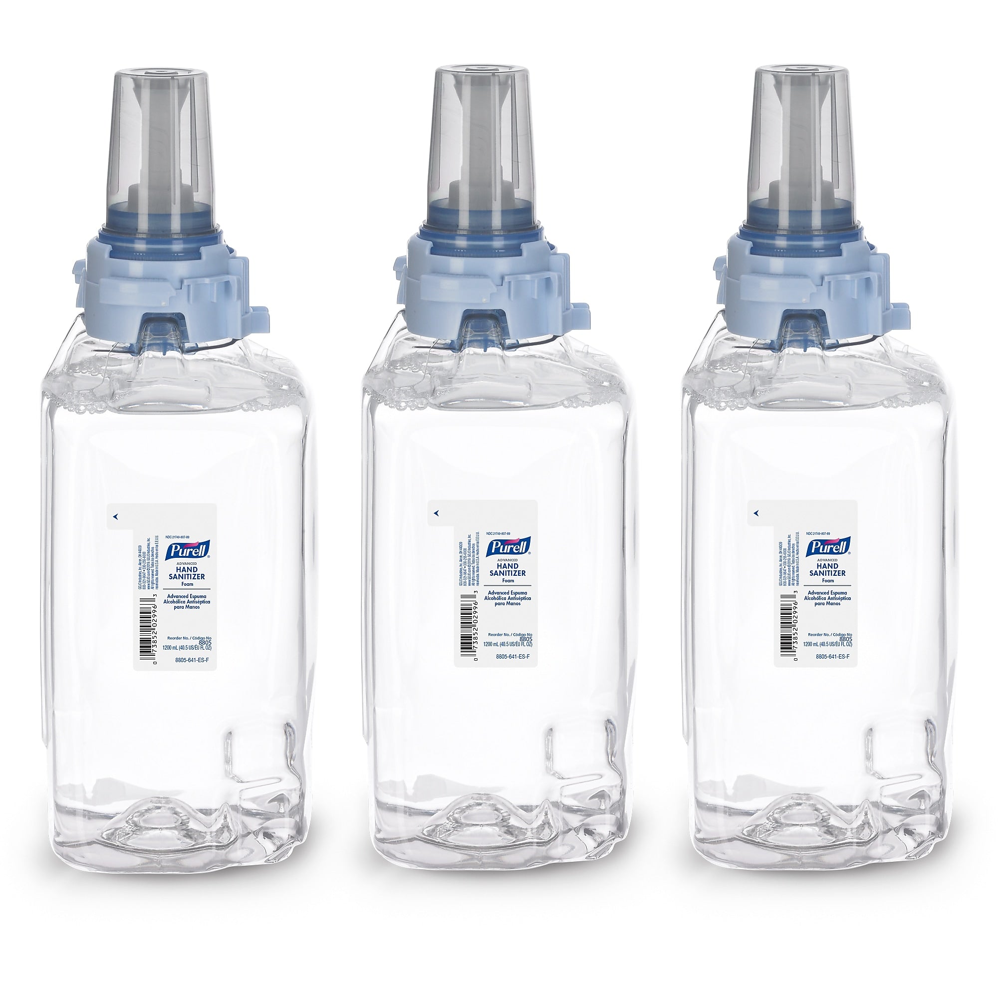 PURELL Advanced 70% Alcohol Foaming Hand Sanitizer Refill for ADX-12 Dispenser, 1200 mL., 3/Pack (8805-03)