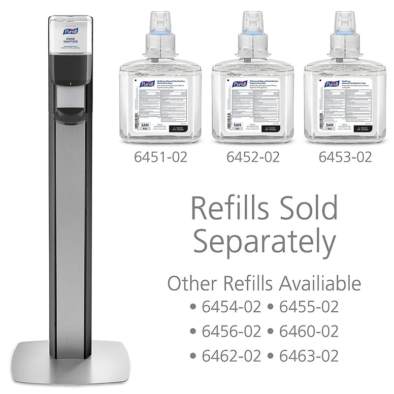 PURELL ES 6 Automatic Floor Stand Hand Sanitizer Dispenser, Silver/Graphite (7316-DS-SLV)