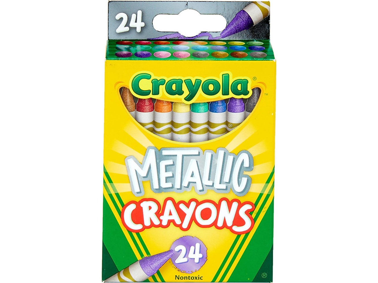 Crayola Metallic Crayons, Assorted Colors, 24/Pack (52-8815)
