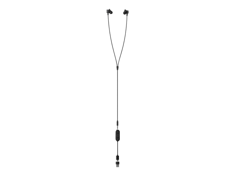 Logitech Zone Wired Earbuds Stereo Headset, Black (981-001008)