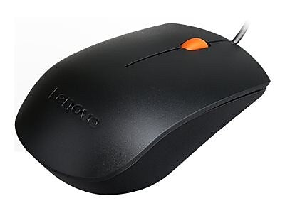 Lenovo 300 Ergonomic Ambidextrous USB Mouse, Black (GX30M39704)