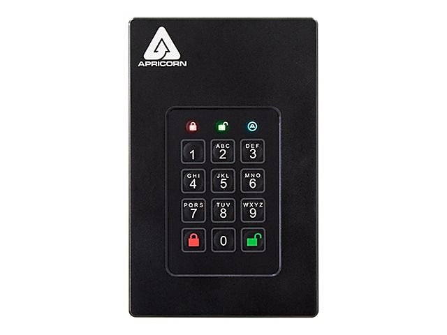 Apricorn Aegis Fortress 5TB, External Hard Drive, Black (AFL3-5TB)