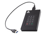 Apricorn Aegis Fortress 5TB, External Hard Drive, Black (AFL3-5TB)