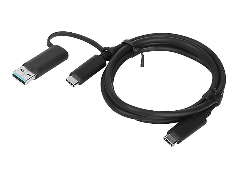Lenovo Hybrid 3.3' USB-C to USB-C with USB-A Adapter Dongle, Black (4X90U90618)