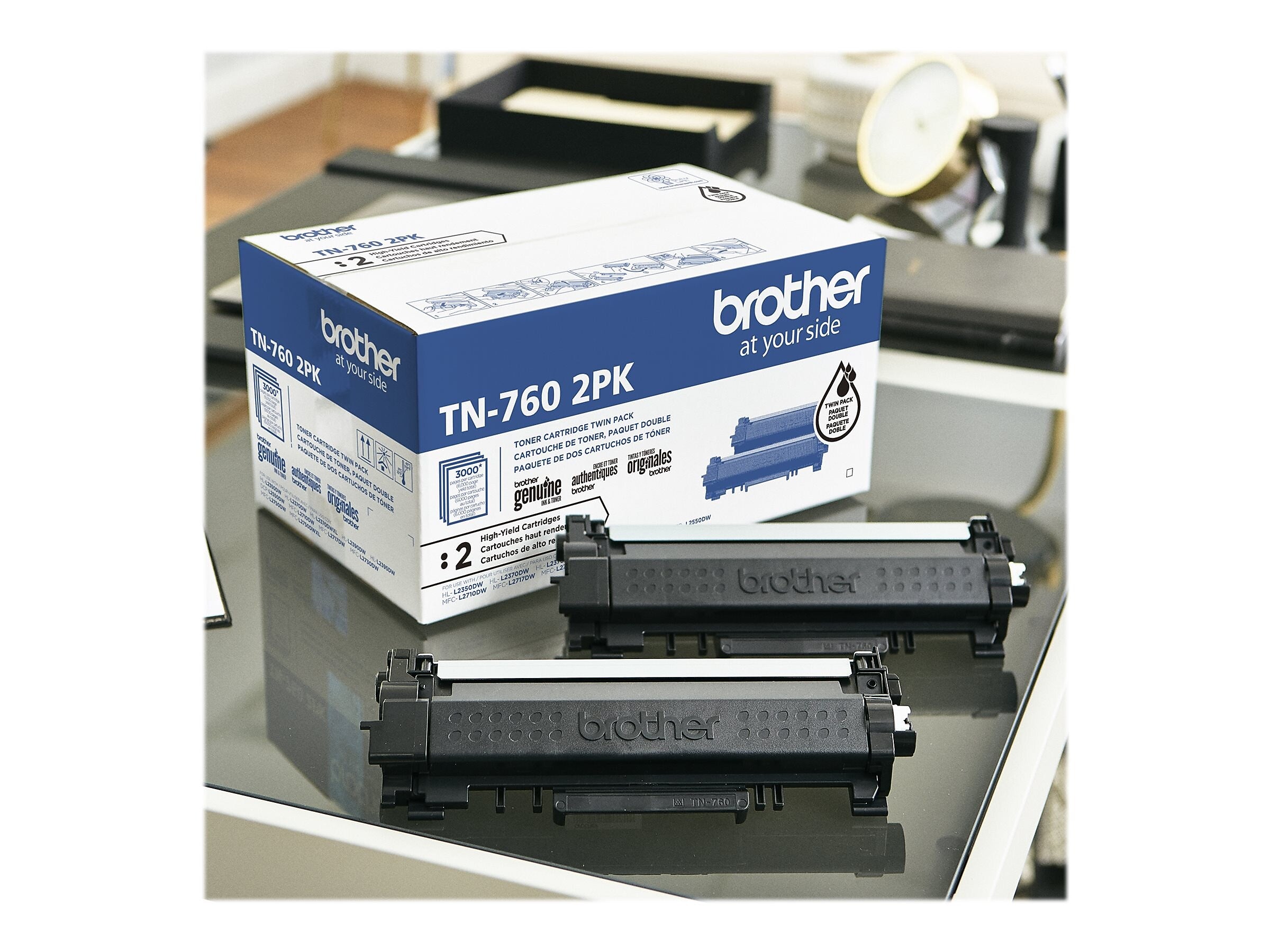 Brother TN7602PK Black High Yield Toner Cartridge