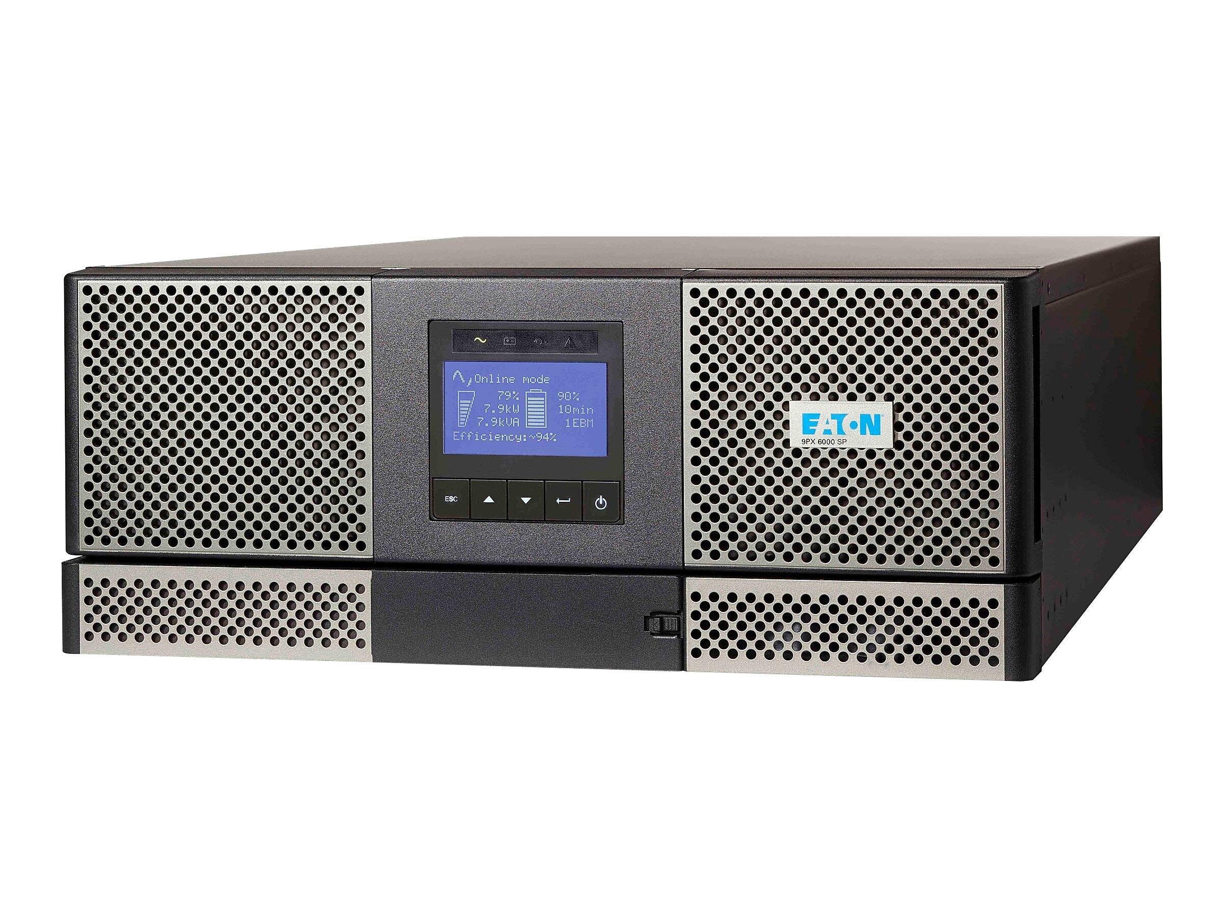 Eaton 9PX 5500VA 6-Outlet UPS, Silver/Black (9PX6KSP)