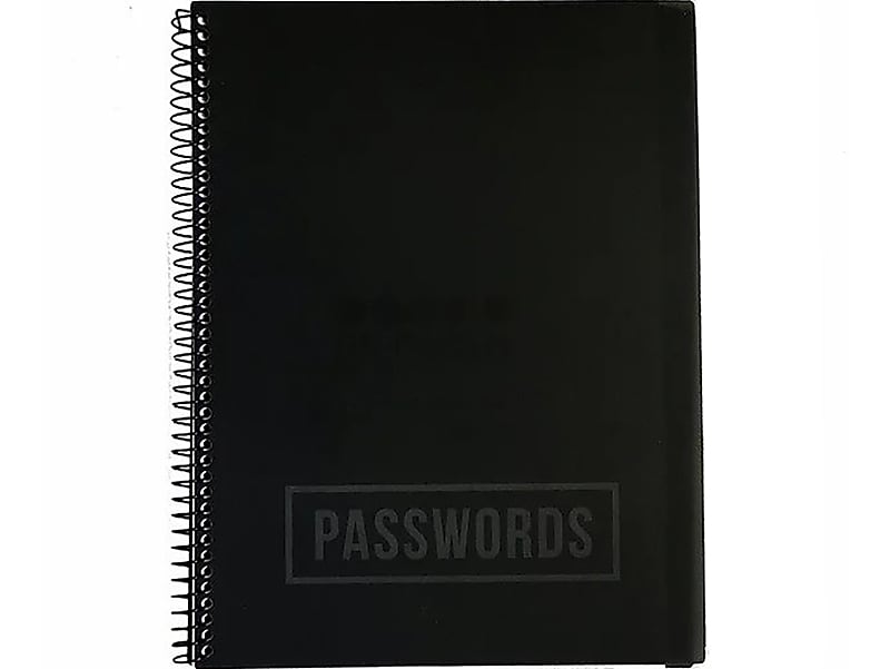 RE-FOCUS THE CREATIVE OFFICE 7.5" x 10" Large Password Keeper Book, Black (10004.5)