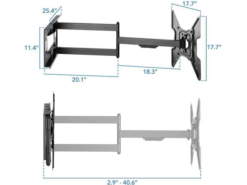 Mount-It! Full-Motion Wall TV Mount, 110 Lbs. Max. (MI-393)