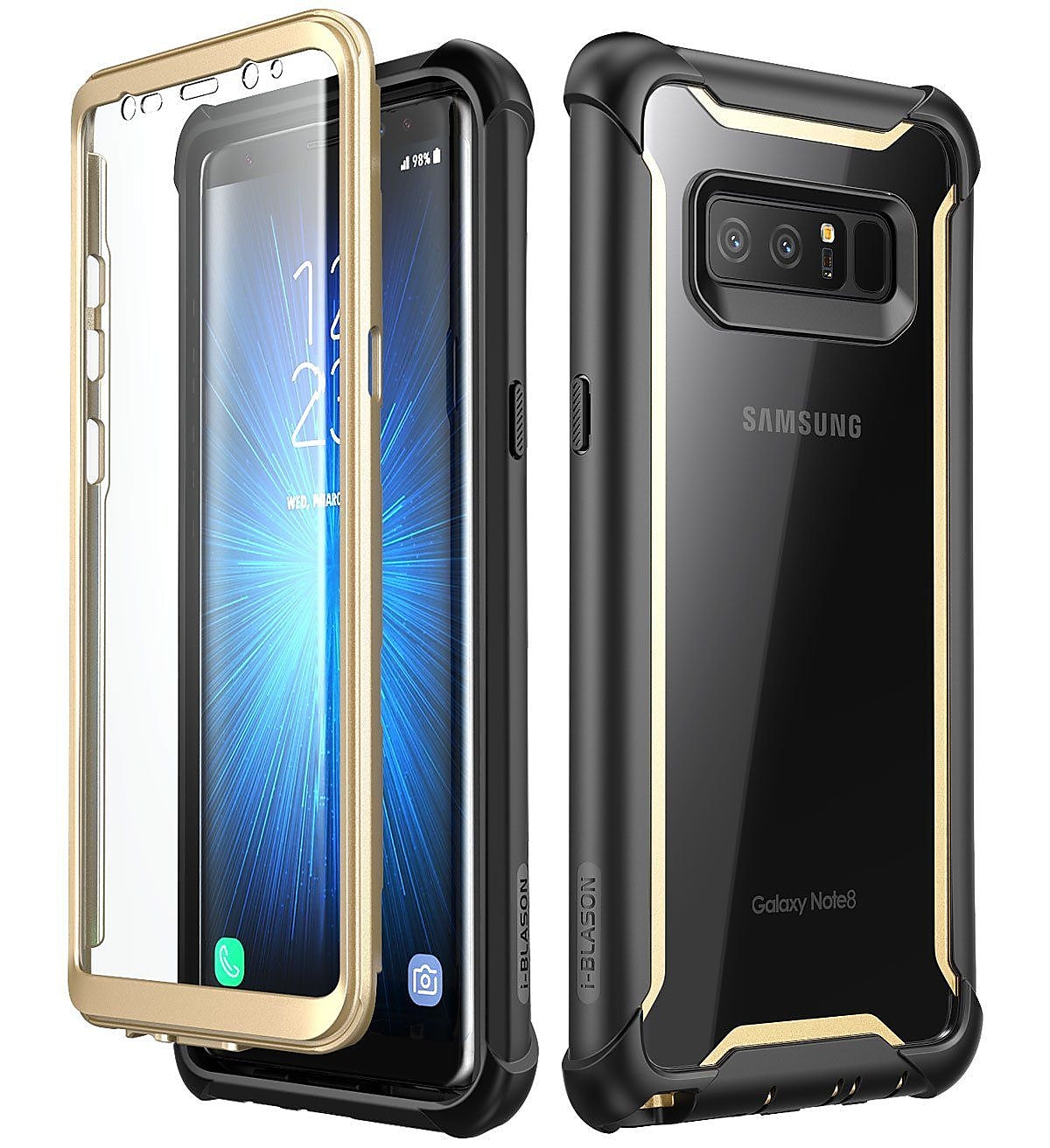 i-Blason Ares Series hybrid Case for Samsung Galaxy Note 8, Black/Green (B-NOT8-ARES-B/G)