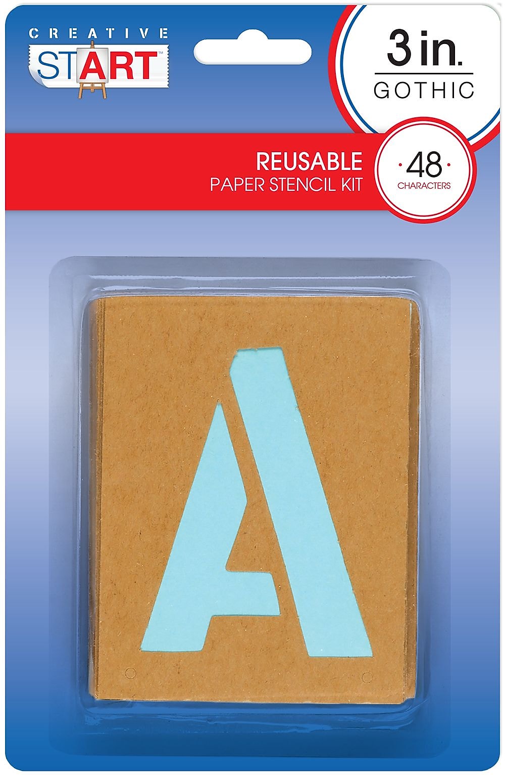 Creative Start Cardboard Stencils, 3", 48/Pack, 4 Packs/Bundle (098162PK4)