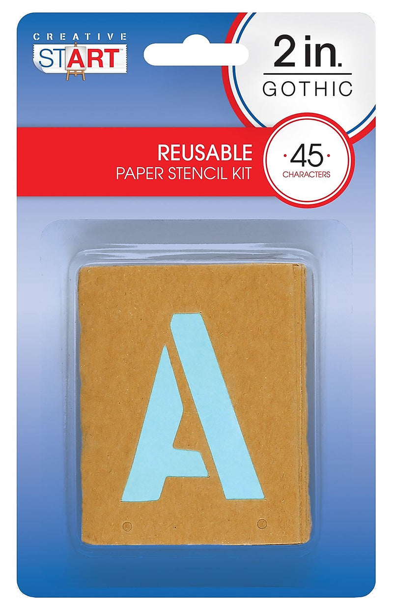 Creative Start Cardboard Stencils, 2", 45/Pack, 4 Packs/Bundle (098163PK4)