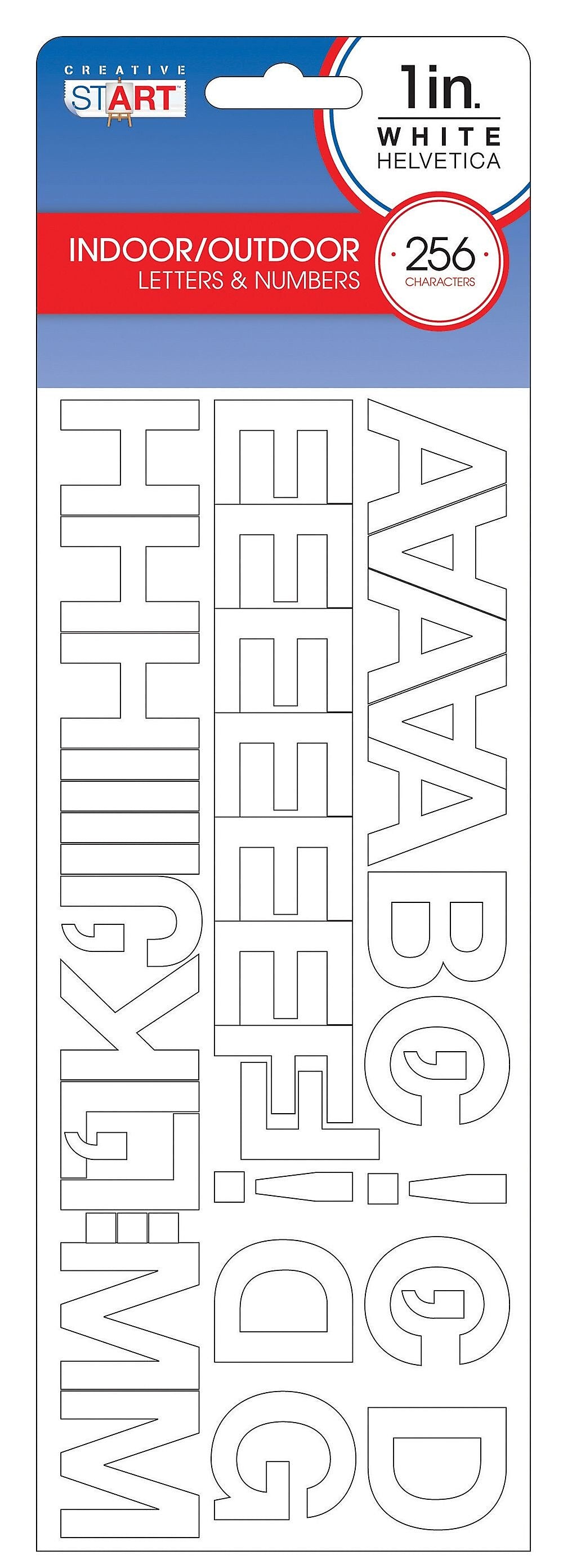 Creative Start 1" Self-Adhesive Letters, Numbers, and Characters, White, 256/Pack, 4 Packs/Bundle (098137PK4)