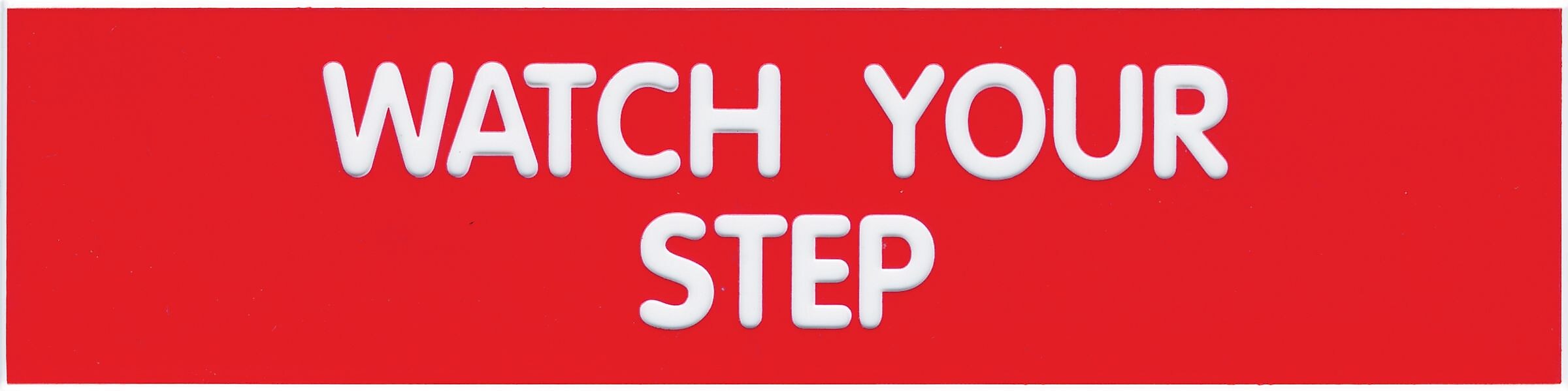 Cosco WATCH YOUR STEP Sign, 8" x 2", Red/White, 3/Set (098008PK3)