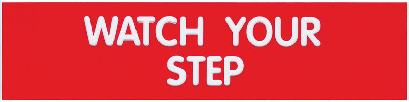 Cosco WATCH YOUR STEP Sign, 8" x 2", Red/White, 3/Set (098008PK3)