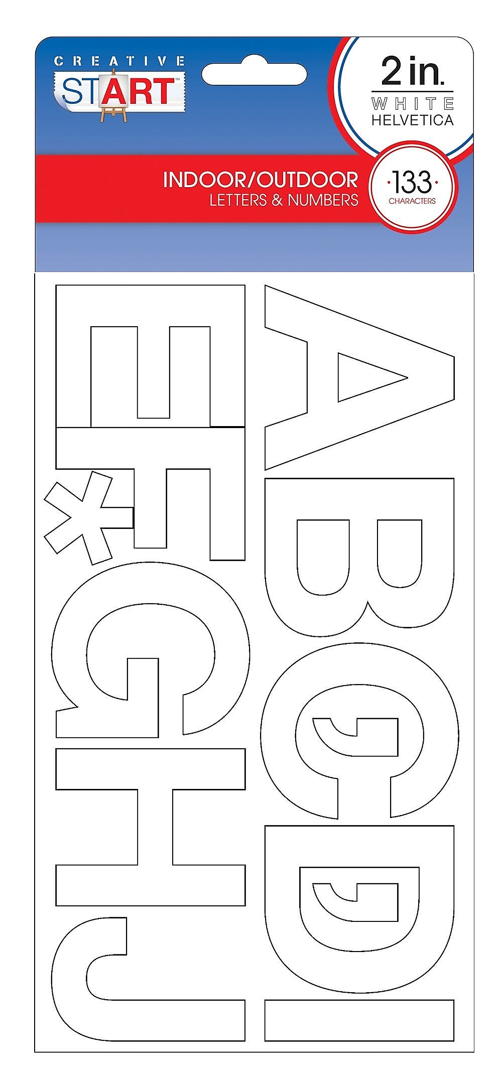 Creative Start Self-Adhesive 2"H Letters, Numbers, and Characters, White, 768 Count, 3 Pack (098141PK3)