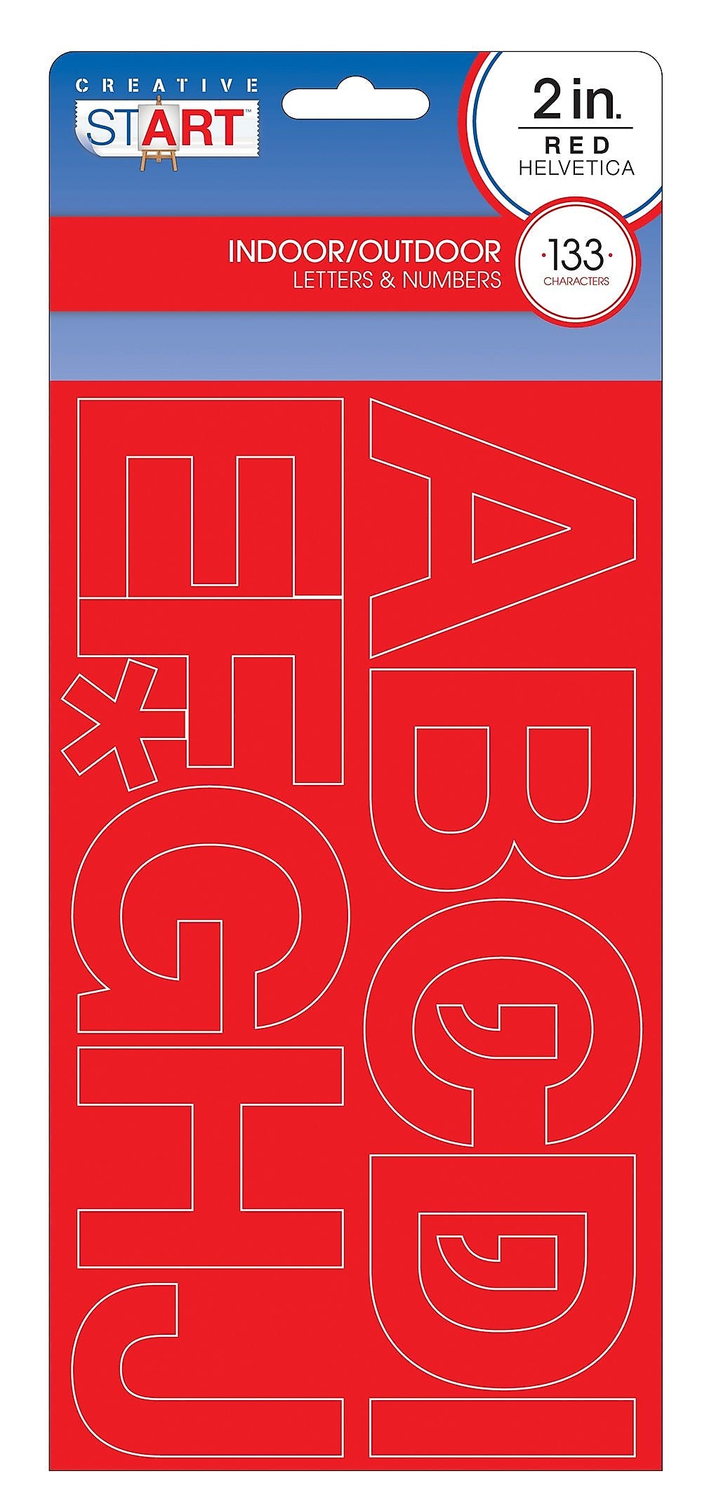 Creative Start Self-Adhesive 2"H Letters Numbers, and Characters, Red, 768 Count, 3 Pack (098140PK3)