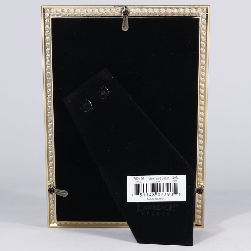 Lawrence Frames 4"W x 6"H Turner Gold and Glitter Metal Picture Frame (702446)
