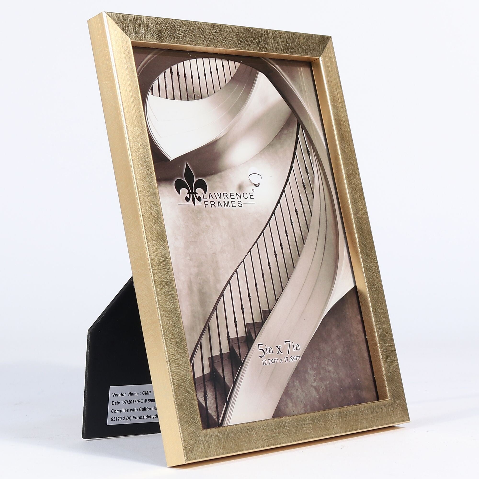 Lawrence Frames 5"W x 7"H Chloe Contemporary Gold Picture Frame (708057)