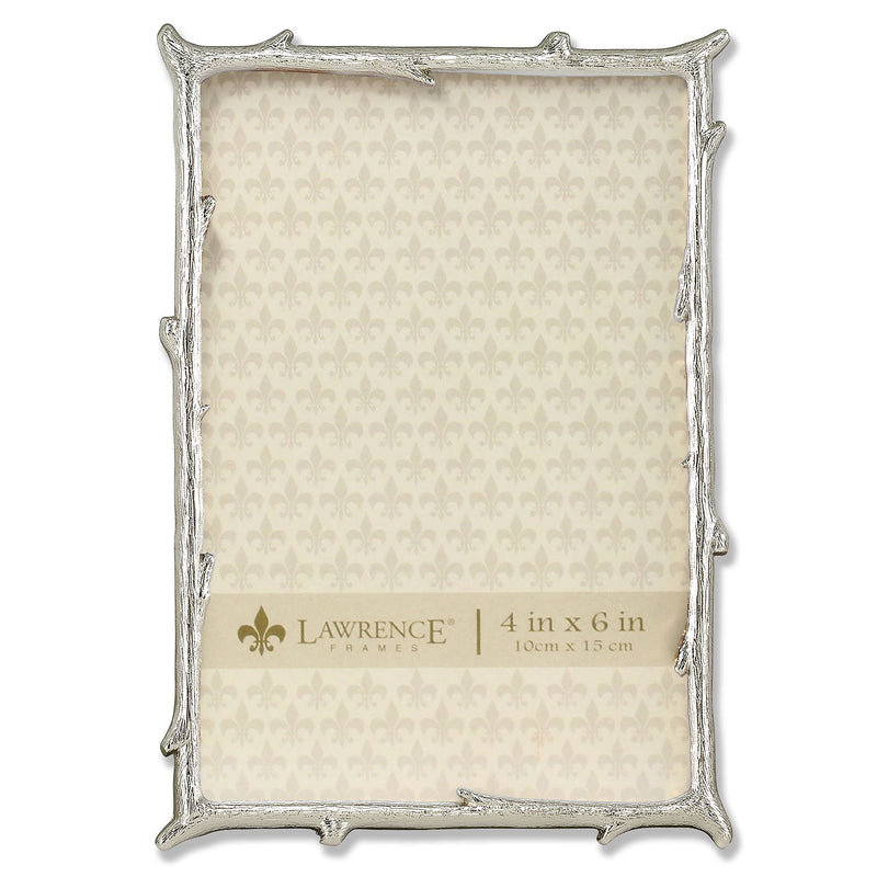Lawrence Frames 4"W x 6"H Silver Metal Picture Frame with Natural Branch Design (712646)