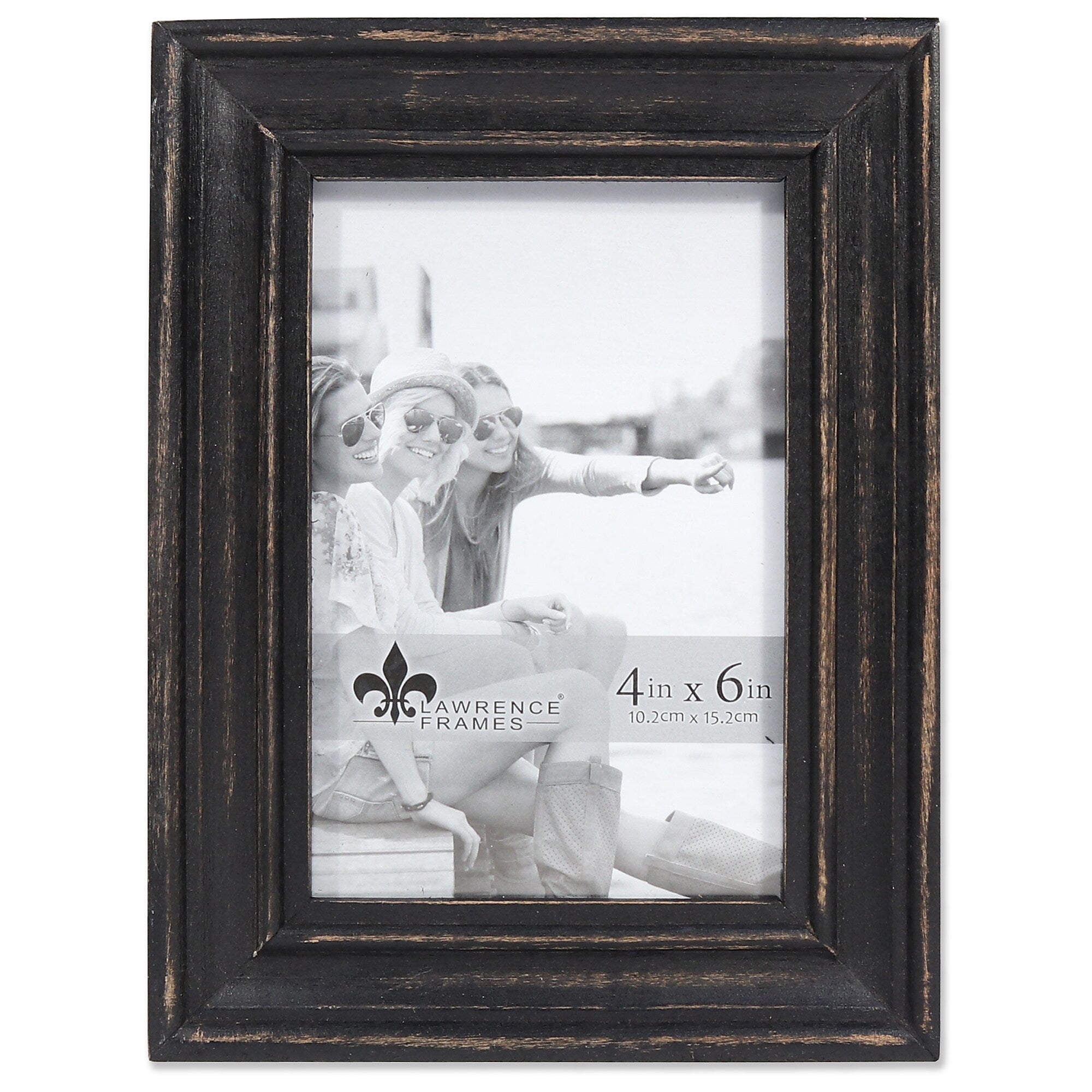 Lawrence Frames 4"W x 6"H Durham Weathered Black Wood Picture Frame (746546)